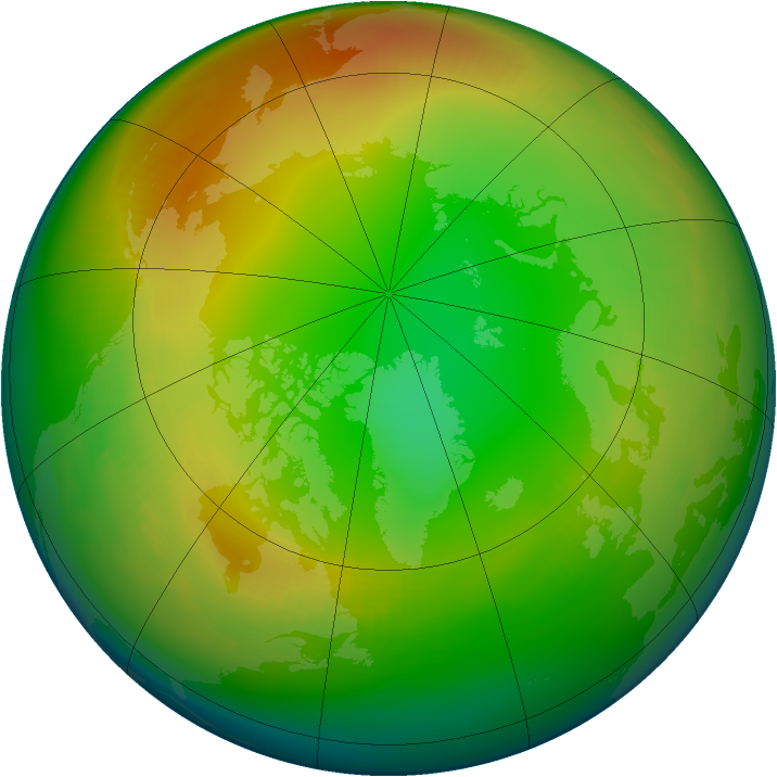 Arctic ozone map for January 1984